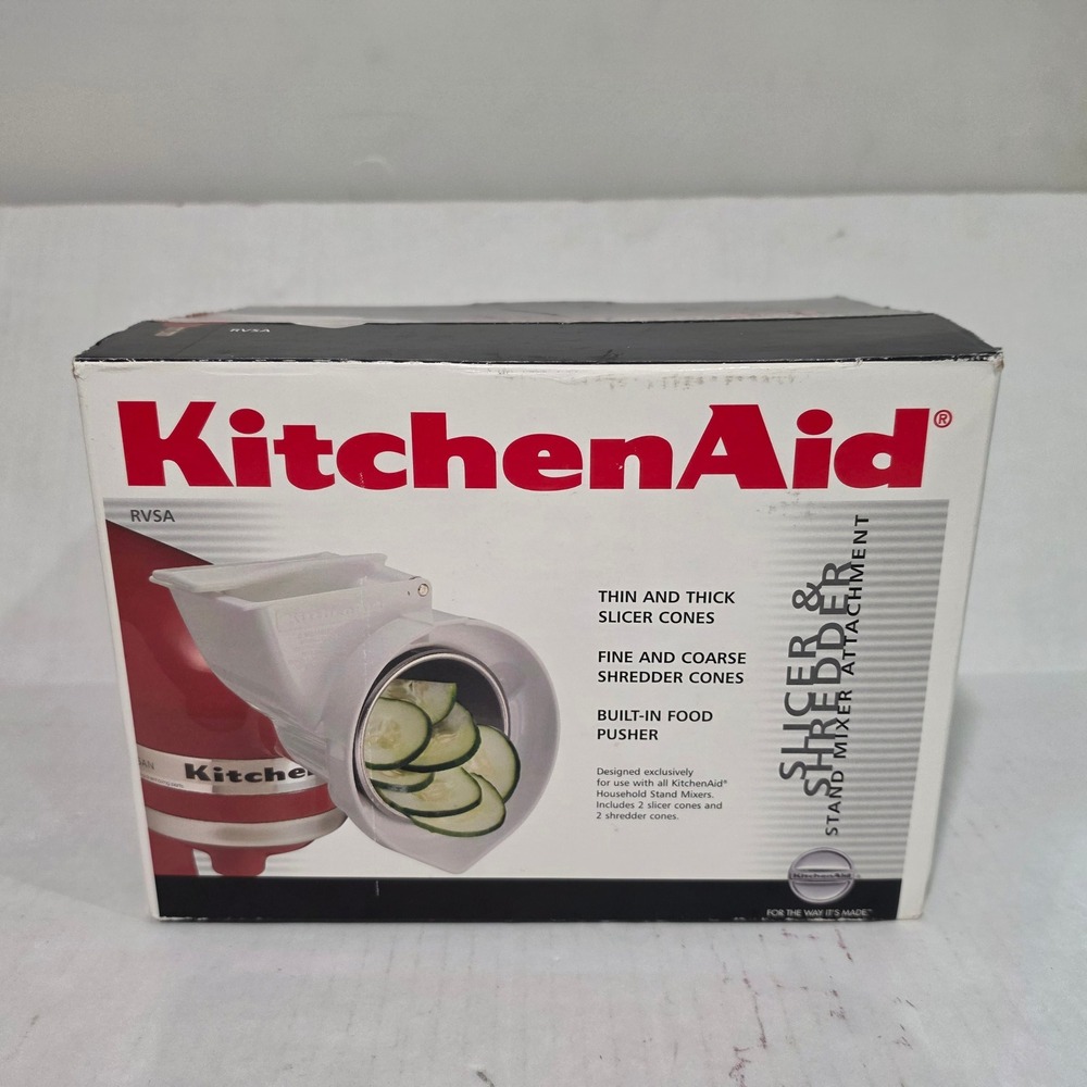 KitchenAid RVSA Slicer & Shredder Stand Mixer Attachment Cones Food Pusher